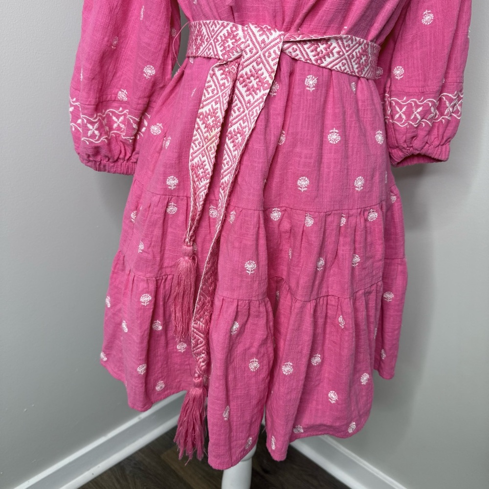 A Loves A Pink Bohemian Dress with Embroidered Details - Picture 5 of 5